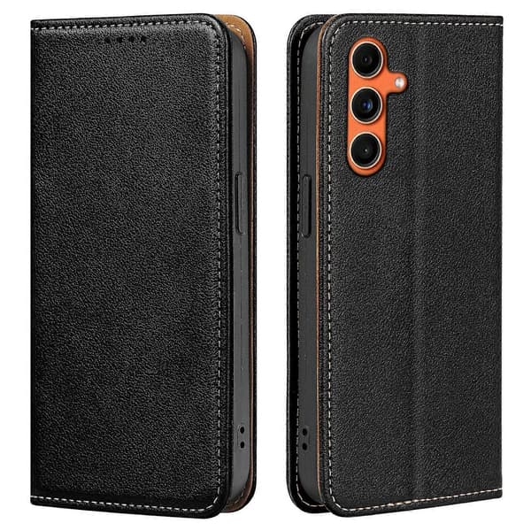 Pungcover til Samsung Galaxy A17 5G - Magnetisk lædercover, beskyttende telefoncover, holdbart sort