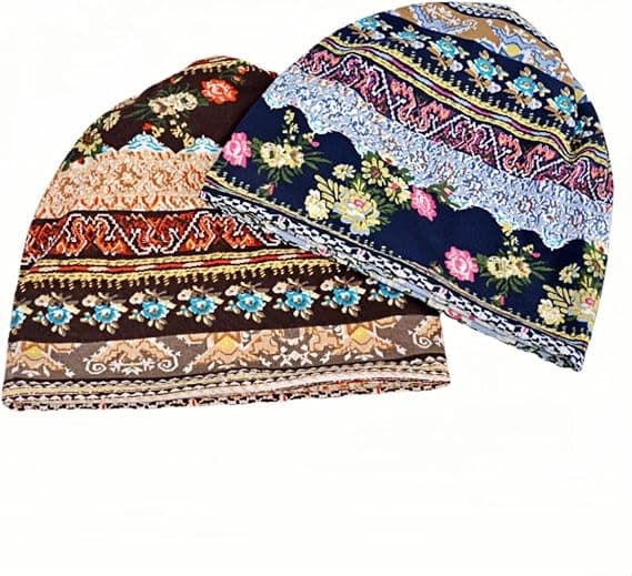 Mössa för kvinnor, Slouch Beanie Unisex Skull Cap Snygg Mössa Vintermössa, Som Mössa, Halsvärmare, Turban, Hjälmfoder Brun Blomma Brown