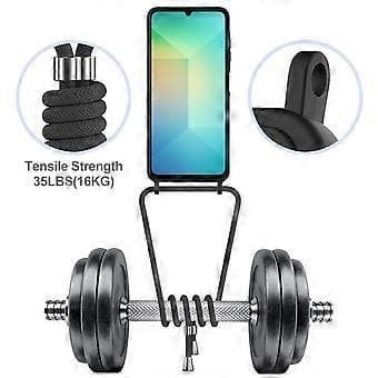 Til Samsung Galaxy A06 Deksel Flytende Silikon Kortholder Telefon Bakdeksel med Snor (Stil C)