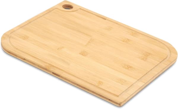 Skärbräda i bambu för köket - 34 x 24 x 1,5 cm, hållbar och reptålig skärbräda 34 x 24 x 1.5 cm