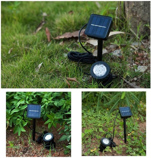 Solcelle Damlamper, Vandtæt Undervandsspotlight til Springvand, Swimmingpool, Undervandsdekoration, 6 LED Solcelle Spotlight (Hvid)