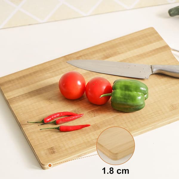 Skärbräda i trä 40X30X1,8 Cm Bambu Trä Skärbräda Stor Trä Slaktarblock för Matlagning, Kött, Grönsaker, Bröd, Kex