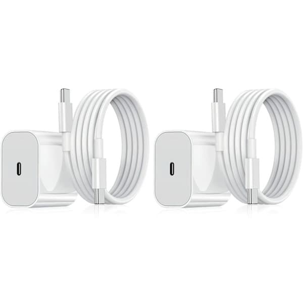 2-pak Samsung 45W hurtigoplader USB-C + 1M kabel, Hvid 2-pak iPhone iPhone 2-pack iPhone