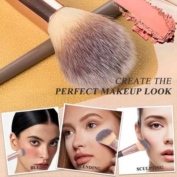 Foundation Makeupbørste - Dobbeltendede Makeupbørster til Blending af Flydende Puder, Concealer Creme Kosmetik, Blush Børste