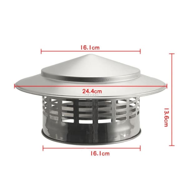 Tuuletettu sadehattu savupiipulle 160MM 160mm