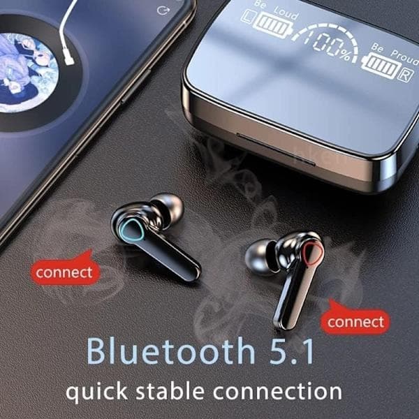 Korvanapit kaikki Samsung Android Iphone langattomat kuulokkeet Musta