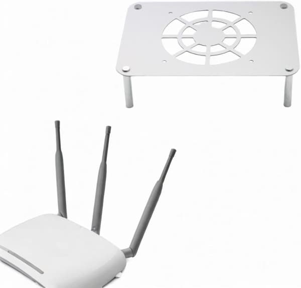 Router kølebase Router kølestativ Multifunktionel varmeafledningsholder Netværksmontering til kontorstudier Stabil, sølv silver