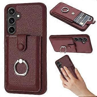Etui til Samsung Galaxy A55 5G Tegnedesign Kortlomme Læder Bagcover med Ringstativ (Stil D)