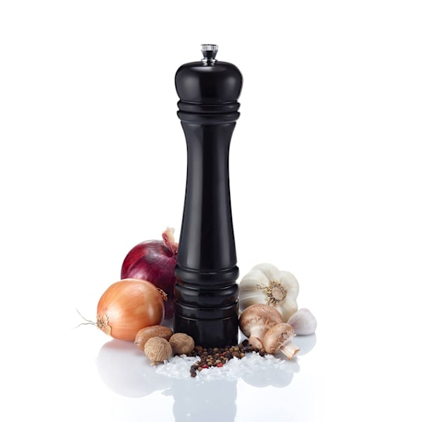 Klassisk salt- og peberkværn, 24 cm, sort, træ, 25 cm