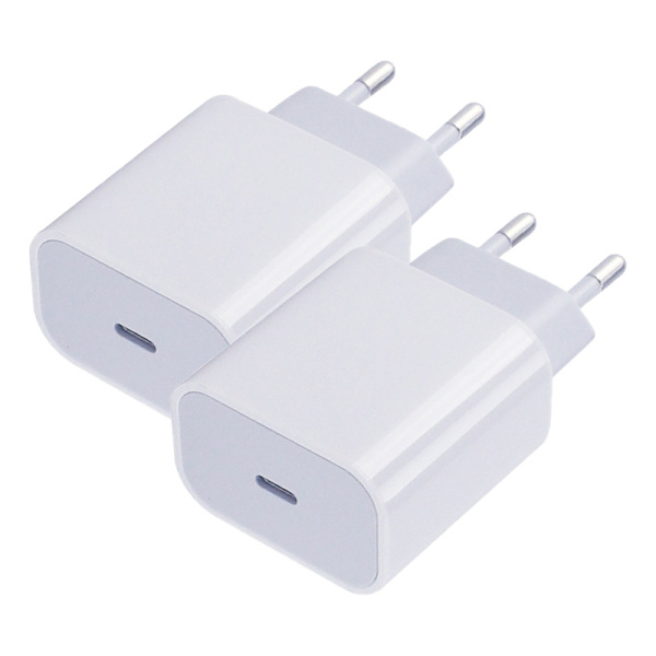 2-pakning 20W iPhone iPad Hurtiglader Apple 11/12/13 USB-C Strømadapter EU-plugg