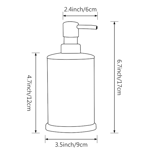 Sort Sæbedispenser, Aluminium Sæbedispenser, 500 ml, Rustfrit stål, til Køkken og Badeværelse