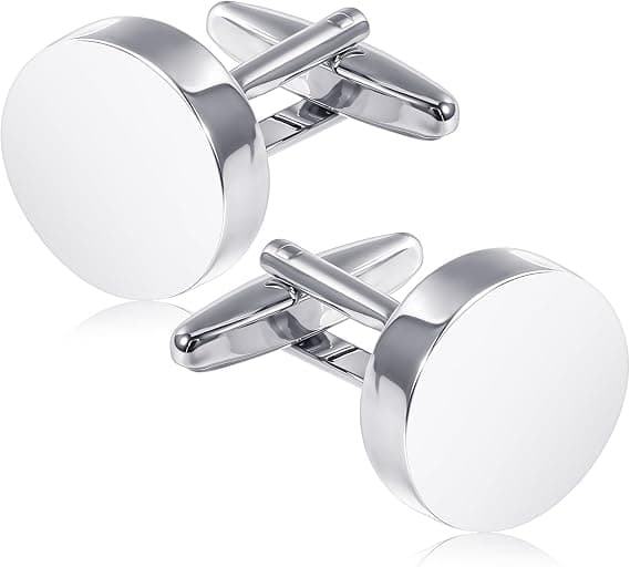 Manschettknappar för män, manschettknappar i metall för män, silver smokingmanschettknappar, klassiska manschettknappar för brudgummar bröllopsmanschettknappar