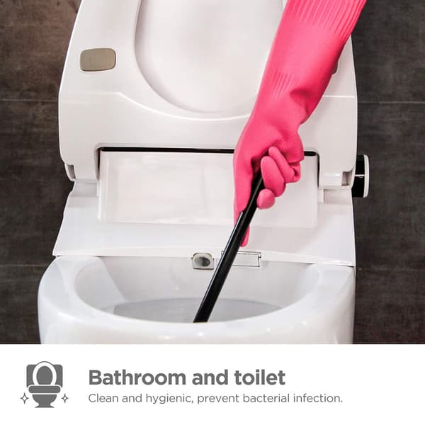 Gummihandskar för diskning, köksrengöringshandskar 3-par, vattentäta återanvändbara. (Rosa, Medium) M