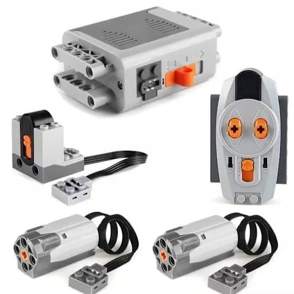 5-pakning Power Function Motoriserte Byggeklosser Strømsett 2 Medium Motor, 1 Batteriboks, 1 IR Fjernkontroll, 1