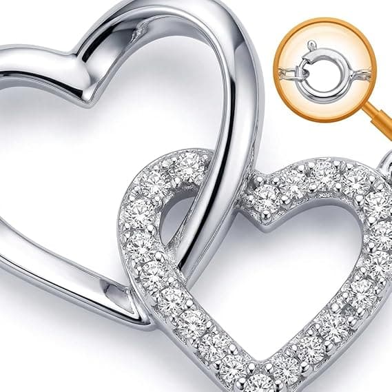 Interlock Hjerte Sølv Vedhæng Halskæde Fin Uendelighed Evighed Kærlighed Choker Halskæder Sød Initial Hjerte Justerbar Kæde Halskæde Kravebenskæde Silver A