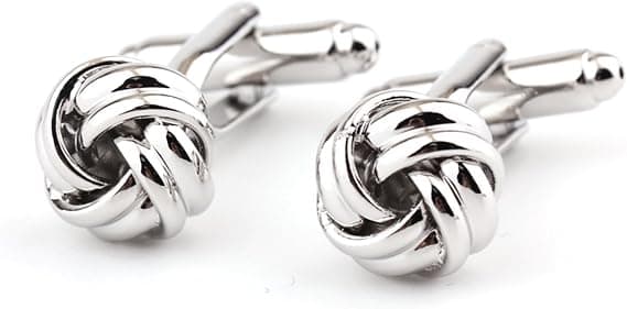 Knot Twisted Mansjettknapper - Herremote Skjorte Legering Tilbehør (1 Par, Sølv)