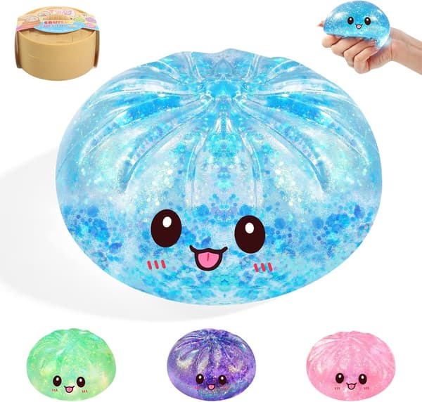 Glitter Sugar Dumpling Squishy Mystery Box, Bao Bun Klämleksak, Stressavlastande Leksak (Blå) robin blue