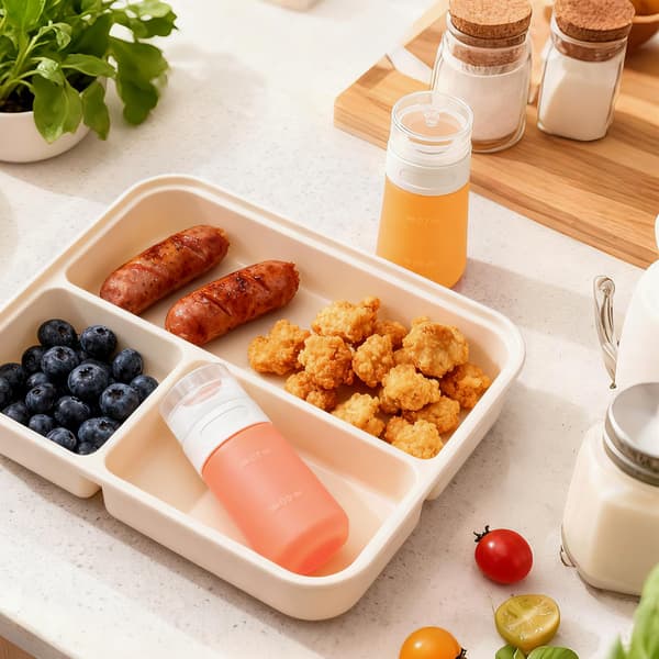Kryddflaskor för såser, 60 ml mini silikon salladsdressingbehållare att ta med, läckagesäker ketchupflaska 4-pack