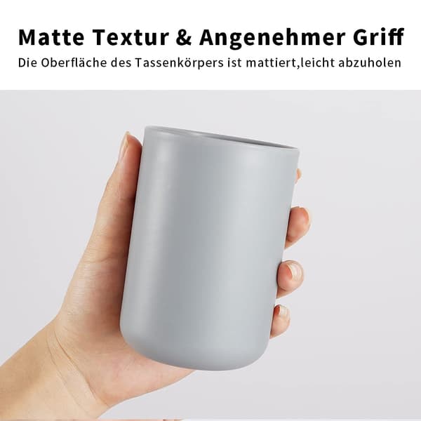 Tannbørsteholder, Baderom Tannbørsteholder, Plastkopp 300ml (Hvit og Grå)