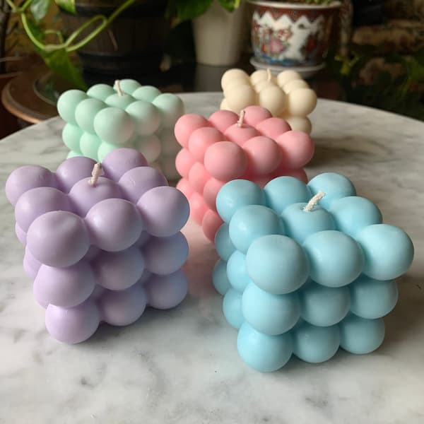 3D Boblelysforme - 6-hulrums Bobleterning Silikoneform til Lys Sæbefremstilling, Boblekageform til Bagning af Dessert Mousse Kage Gelé Is