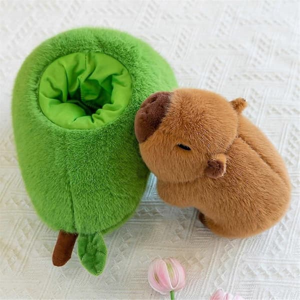 Avokado Capybara Plyschleksak Realistisk Capybara Gosedjur 35cm