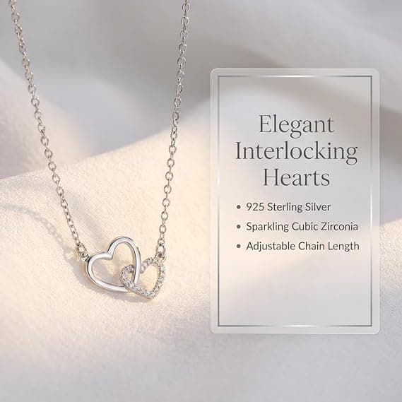 Interlock Hjerte Sølv Vedhæng Halskæde Fin Uendelighed Evighed Kærlighed Choker Halskæder Sød Initial Hjerte Justerbar Kæde Halskæde Kravebenskæde Silver A