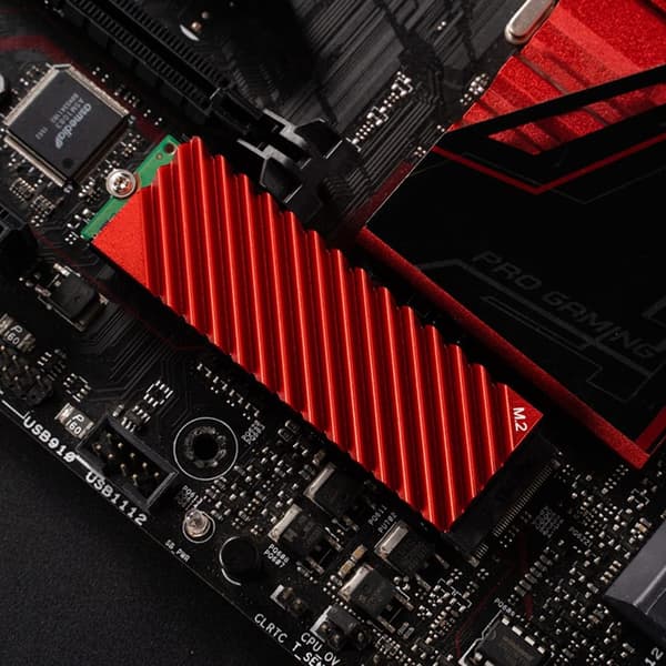 SSD Køler Aluminium M.2 Køleplade med Silikone Termisk Pad til PC/PS5 (Rød)