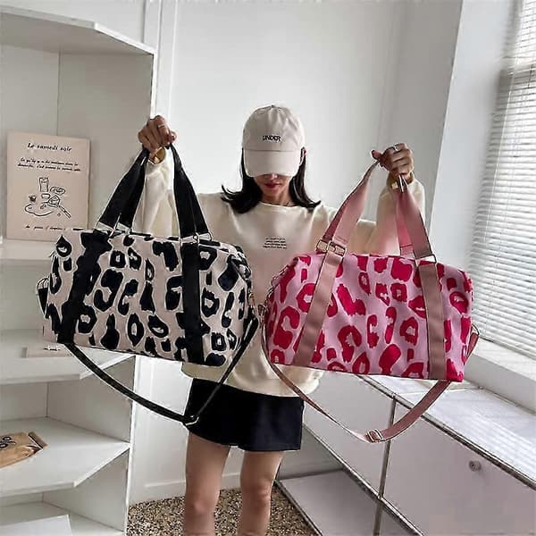 Store Rejsetasker til Kvinder, Weekendtasker med Skulderrem, Ko Leopard Aztec