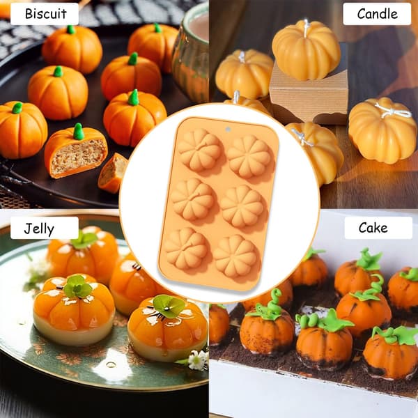 2 stk. græskar silikoneforme til chokolade efterår silikoneforme Halloween Thanksgiving slik bageforme til slik isterning kage cupcake lys sæbe Styl 16