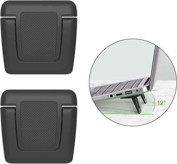 2 stk Mini Laptop Stativ Usynlig Datamaskin Stativ Sammenleggbar Bærbar Ventilert Skrivebords Laptop Holder Tastatur Riser Egnet