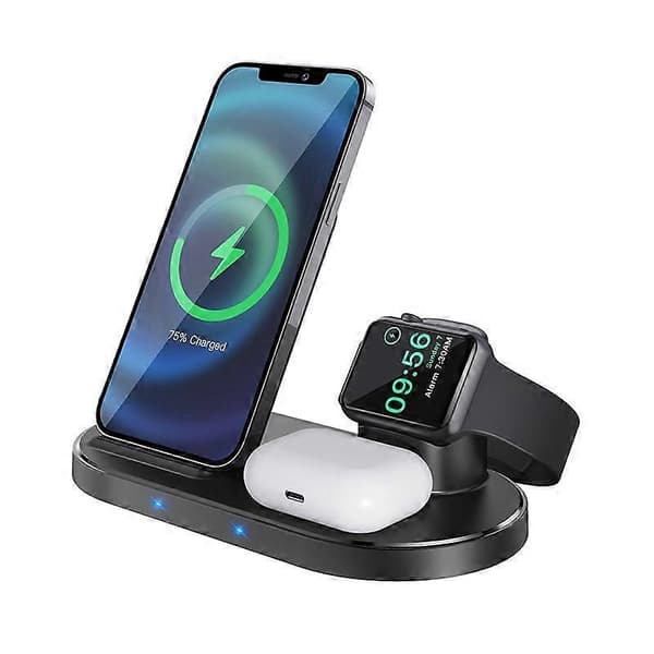 Borofone BQ10 Lodret Tre-i-en Trådløs Hurtigopladning til iPhone Ur Headset Trådløs Oplader