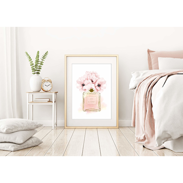 Set med 6 eleganta väggaffischer för vardagsrum, UTAN RAM! A4-format för sovrum - Coco Rose mönster W2