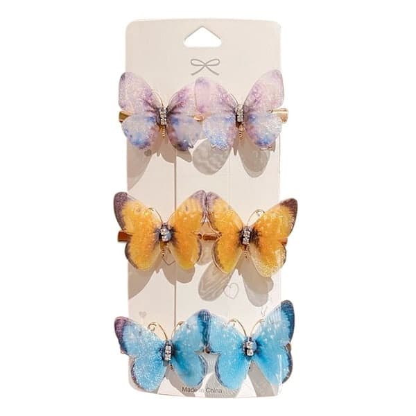 6 stk sommerfuglhårklemmer Mini kjeveklemme hårnål for kvinner og jenter D 6 STK D 6PCS