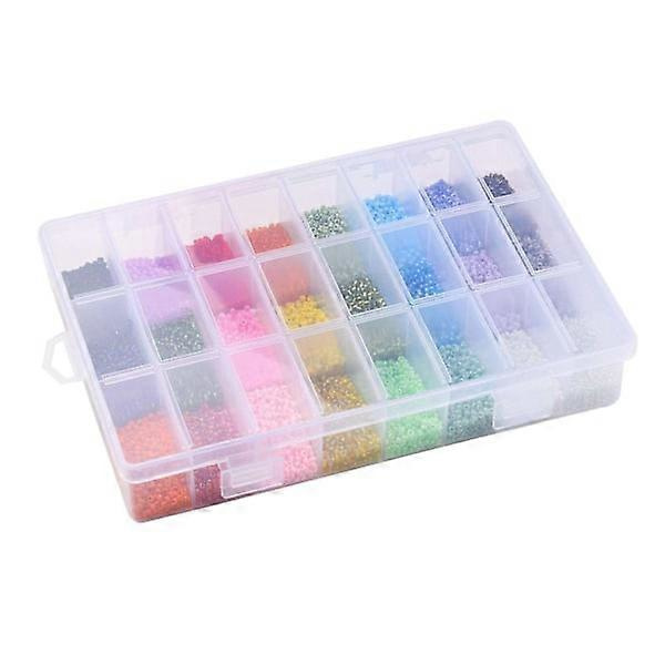 DIY - Perleboks - Rocailles - 2 mm - 19000 stk. - Smykkefremstilling Multicolor