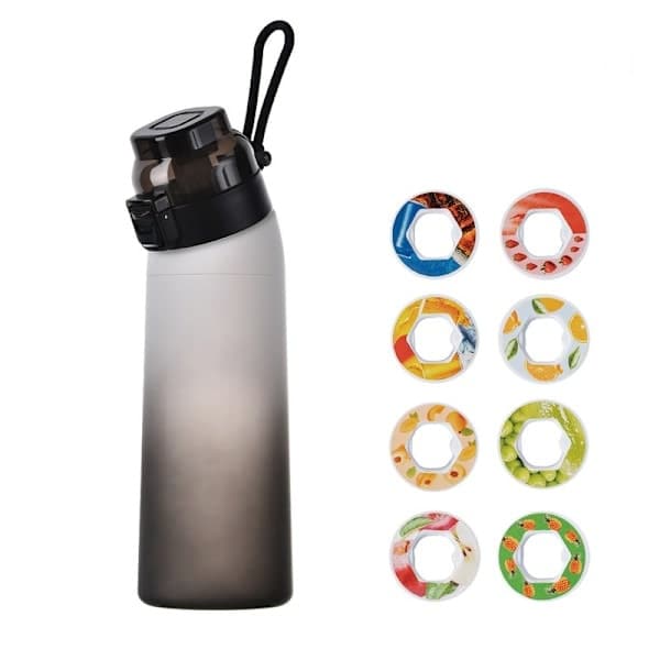 Air-Up Vattenflaska 700ml – 8 Smakkapslar | Sockerfri & Smakrik | Gradientflaska, Perfekt för Utomhusbruk och Gym Gradient svart Gradient sv Gradient black