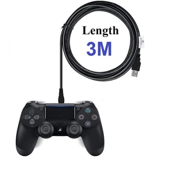 3M PS4 / Playstation 4 Controller Opladerkabel Sort