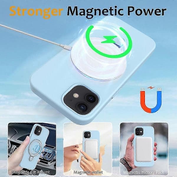 Magnetisk etui til iPhone 11 med ringstativ PC+silikone, stødsikkert telefonetui Style J