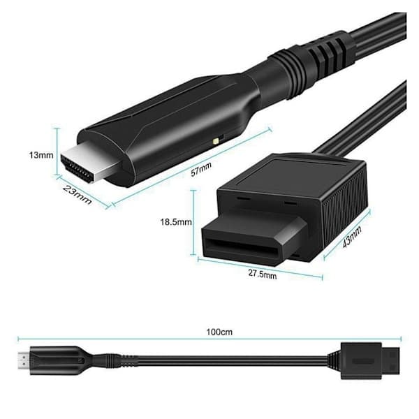 Wii til HDMI-omformerkabel, Wii 2 HDMI-adapter for Full HD-spillvisning