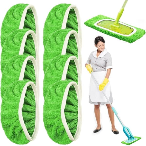 6 erstatningsputer Swiffer mopp gjenbrukbare Swiffer støvmopp erstatningsputer, Swiffer gulvmoppklut, gjenbrukbart trekk 6 6
