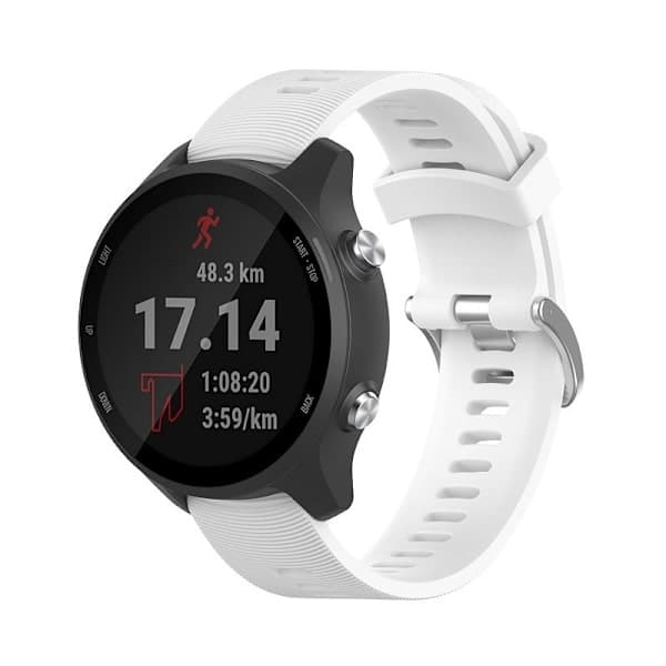 Klokkerem til Garmin Forerunner 245 Silikon Hvit Garmin Forerunner 245 20 mm Hvit 20 mm White