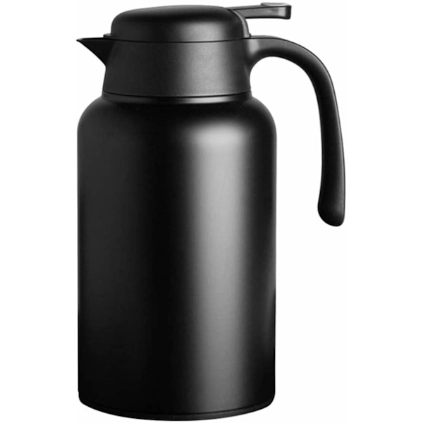 2L rustfri stål isoleret karaffel med varm/kold funktion i 24 timer (sort)