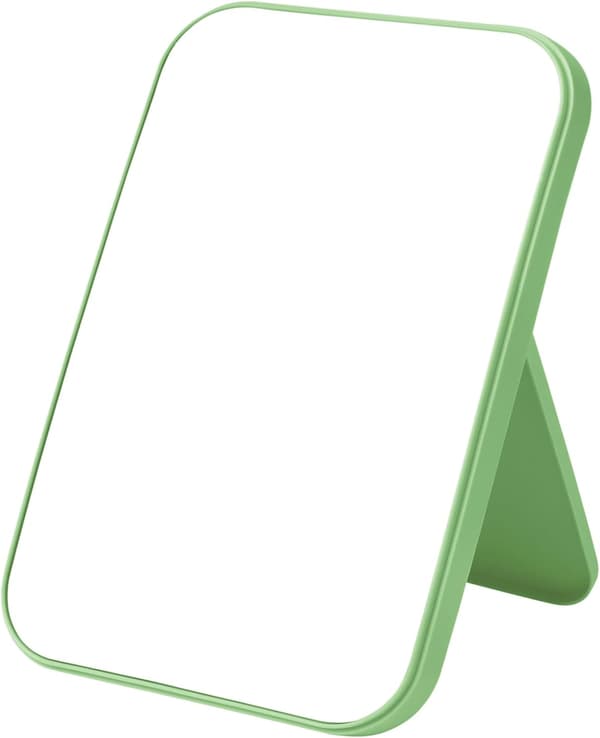 19,85 * 13,5 cm Sminkspegel, Vikbar Bordspegel Bärbar Rektangulär Sminkresespegel med Stativ, Bordspegel green