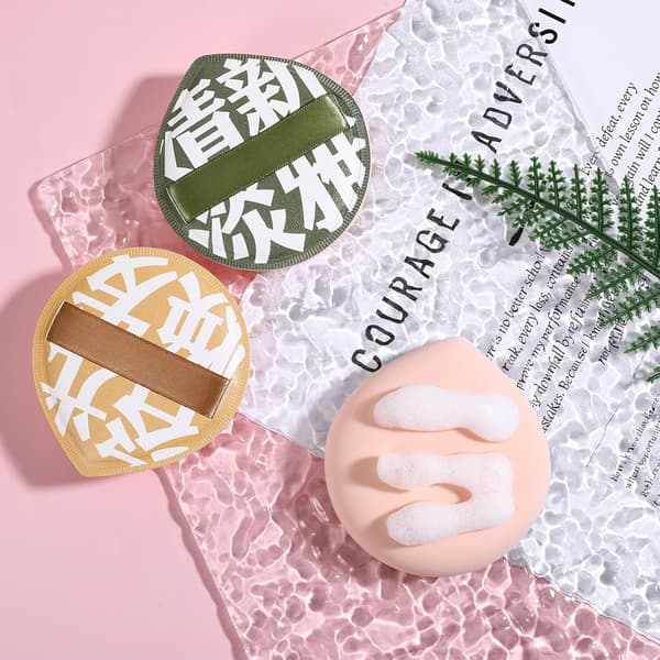 4 stk. koreansk makeupsvamp til foundation, concealer og pudder, dråbeformet ansigtspudder, makeuppude, foundationsvamp