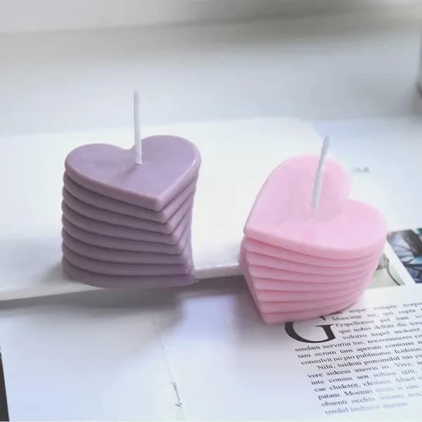 Stearinlysforme - Silikoneform til fremstilling af stearinlys, DIY 3D-forme til sojavoks, bivoks, duftlys, Valentinsdagsgaver (Roterende Kærlighed)
