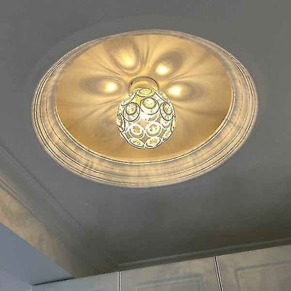 Moderne hvit krystall taklampe, mini semi-flush mount E27 krystall lysekrone