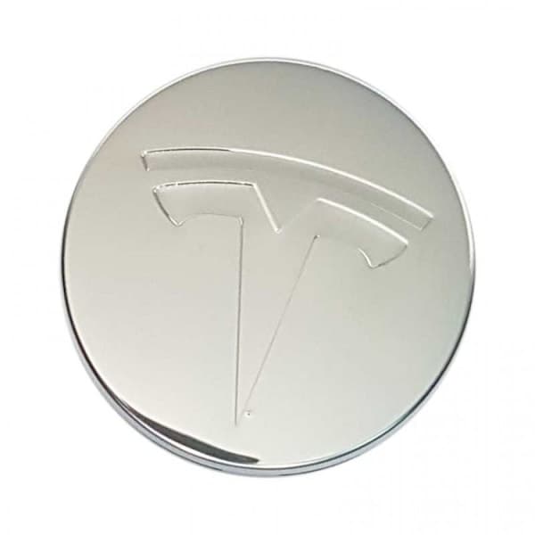4-pak Tesla hjulkapsler, navkapsler emblem 77mm, sort røde biltilbehør Silver