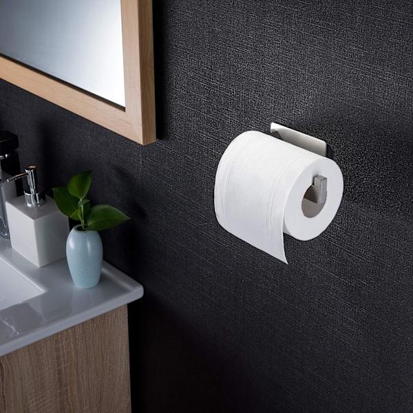 Selvklæbende toiletpapirholder, toiletpapirholder i rustfrit stål til badeværelse, ingen boring Rectangular sanding