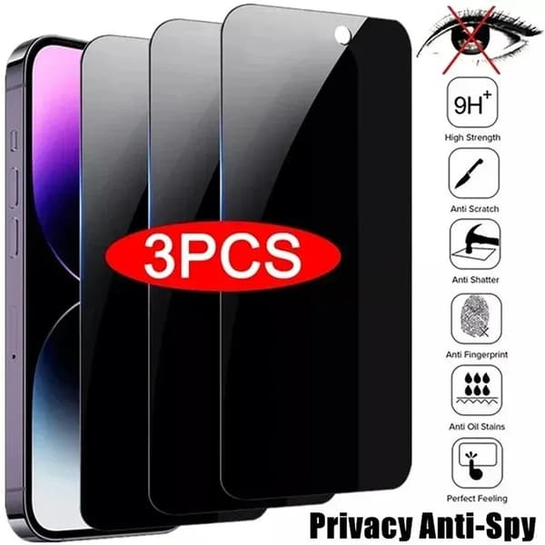 3-pack Sekretesskärmskydd kompatibelt med iPhone 17 16 15 14 13 11 12 Pro Max Mini Plus Anti-spion Härdat Glas kompatib For iphone 16plus