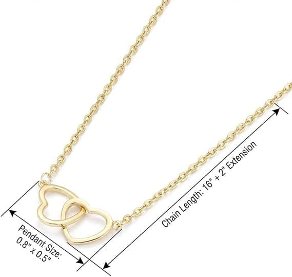 Interlock Hjerte Sølv Vedhæng Halskæde Fin Uendelighed Evighed Kærlighed Choker Halskæder Sød Initial Hjerte Justerbar Kæde Halskæde Kravebenskæde gold