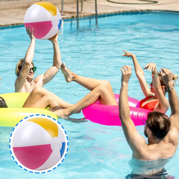 Sæt med 2 oppustelige poolbolde, børnebolde, oppustelige strandbolde, store strandbolde 40 cm, oppustelige vandbolde, poollegetøj, fester